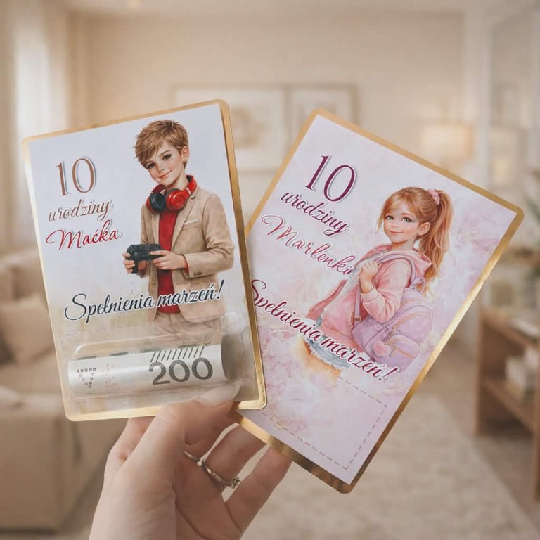 VOUCHER Bon podarunkowy na URODZINY z miejscem na pieniądze dla dzieci (1)