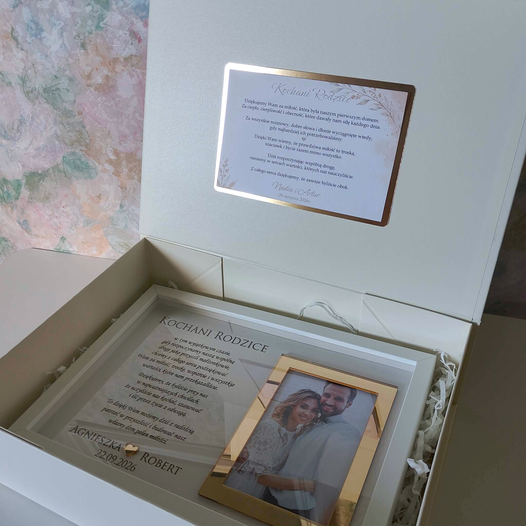 Box prezentowy z podziękowaniem i dedykacją dla Rodziców, Dziadków, Chrzestnych, itp. (2)